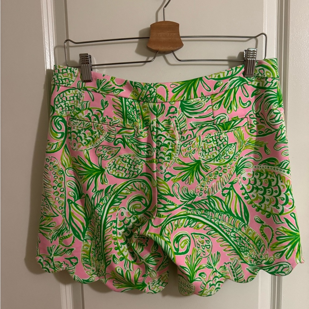 Lilly Pulitzer Pink and Green Leaf Print Shorts - Picture 2 of 7